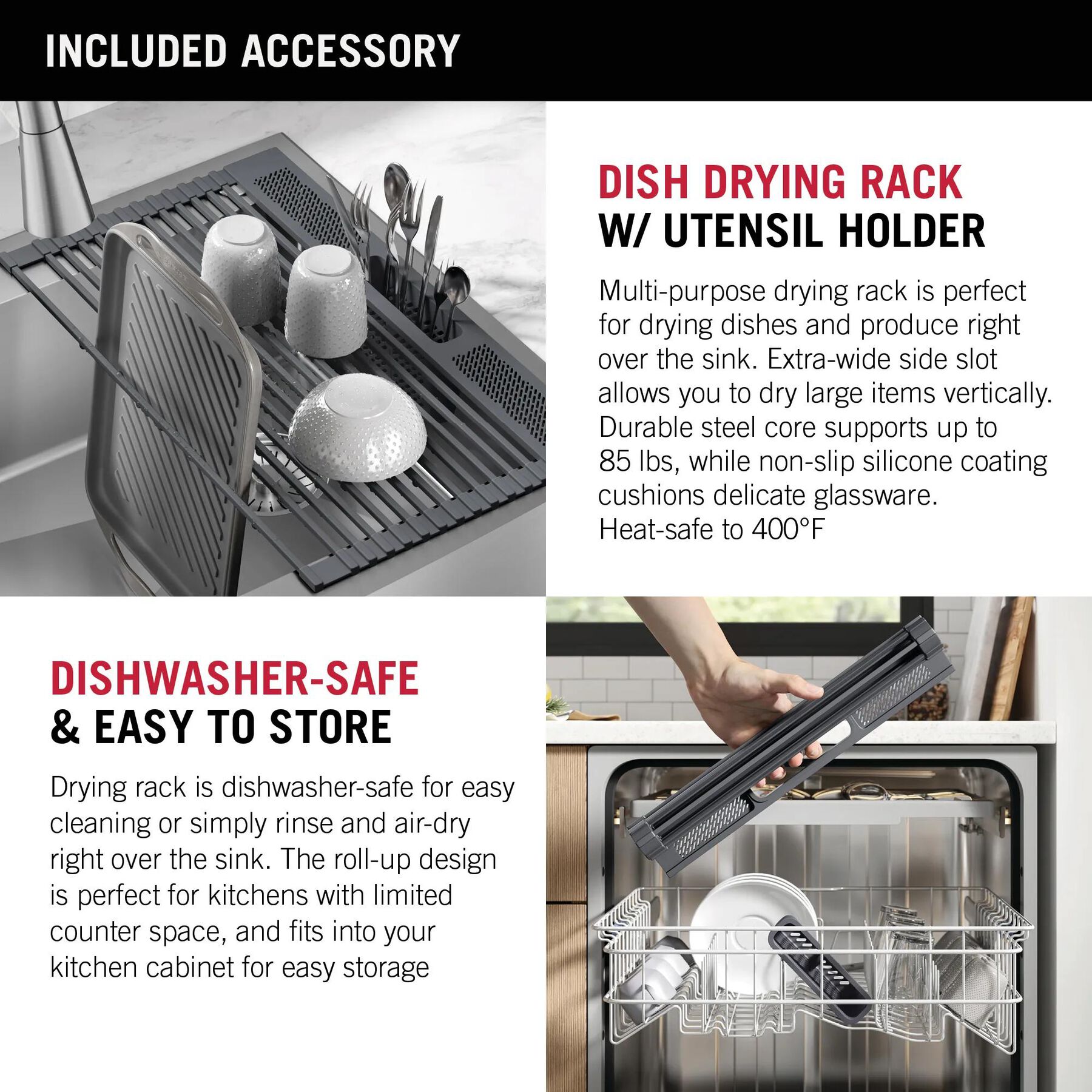 33&rdquo; Retrofit Farmhouse Apron Front 16 Gauge Stainless Steel Single Bowl Kitchen Sink for Undermount / Drop-In Installation with Accessories